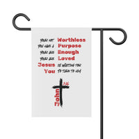 Inspirational Garden Banner - Faith, Christian Decor, Lawn Sign, Outdoor Art, Religious Gift