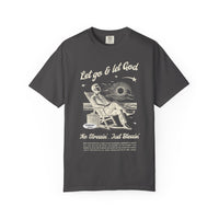 Let go & let God short sleeve beach Tee, Christian t-shirt, faith tee, vintage style shirt, bible scripture quote, Godly religious Jesus tee