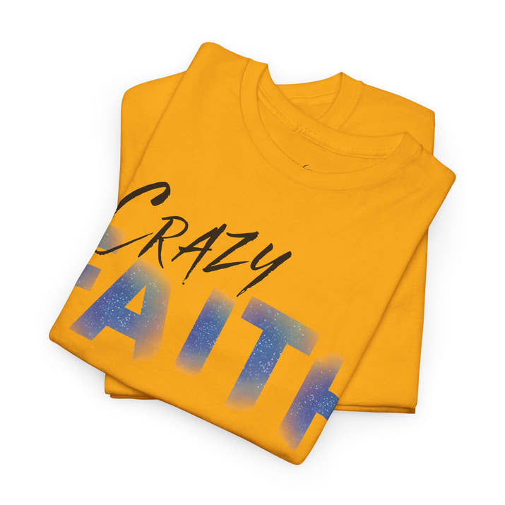 Christian crazy faith galaxy print Unisex Heavy Cotton short sleeved Jesus Tee, cool artistic faithful Christian t-shirt, aesthetic religious