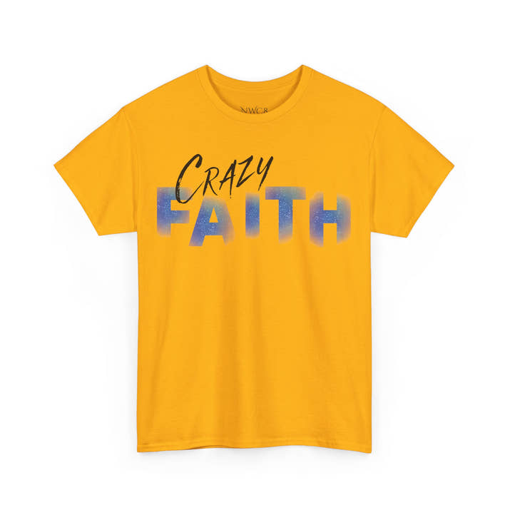 Christian crazy faith galaxy print Unisex Heavy Cotton short sleeved Jesus Tee, cool artistic faithful Christian t-shirt, aesthetic religious