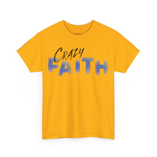 Christian crazy faith galaxy print Unisex Heavy Cotton short sleeved Jesus Tee, cool artistic faithful Christian t-shirt, aesthetic religious
