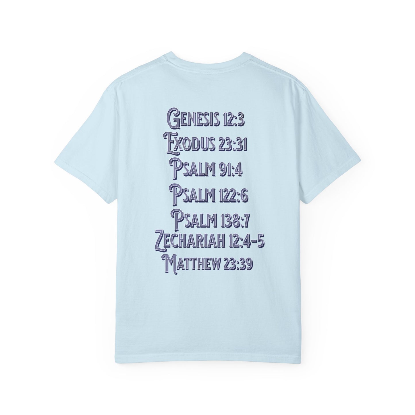 Pray for Israel short sleeve political Christian t-shirt | support Israel prayer tee, United States Israel flag shirt, bible scripture tee
