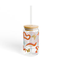 retro style flower mama glass tumbler Mothers day gift, christian drinking glass, wife faith tumbler glass cup, pretty tumbler