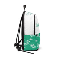 Christian teal unashamed fisher of men Backpack, bible verse scripture Jesus faith bookbag
