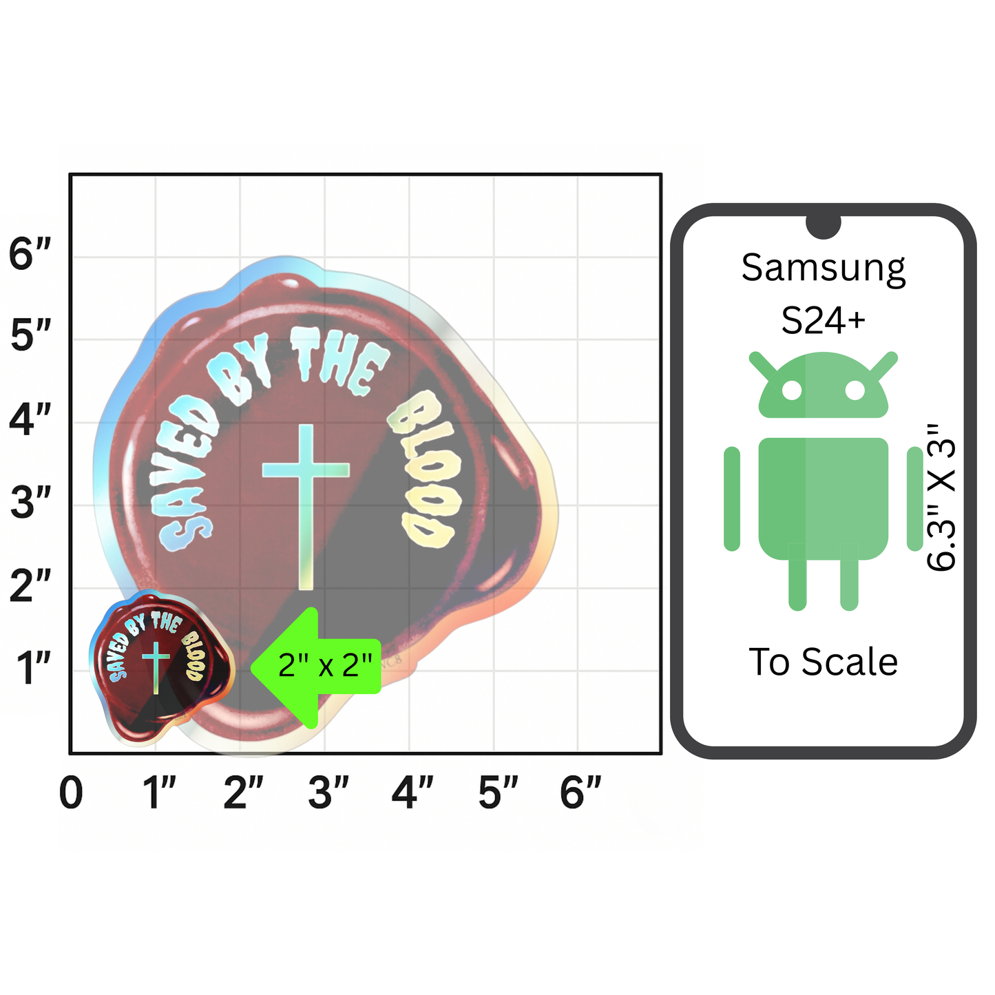 Saved by the Blood - Holographic Sticker