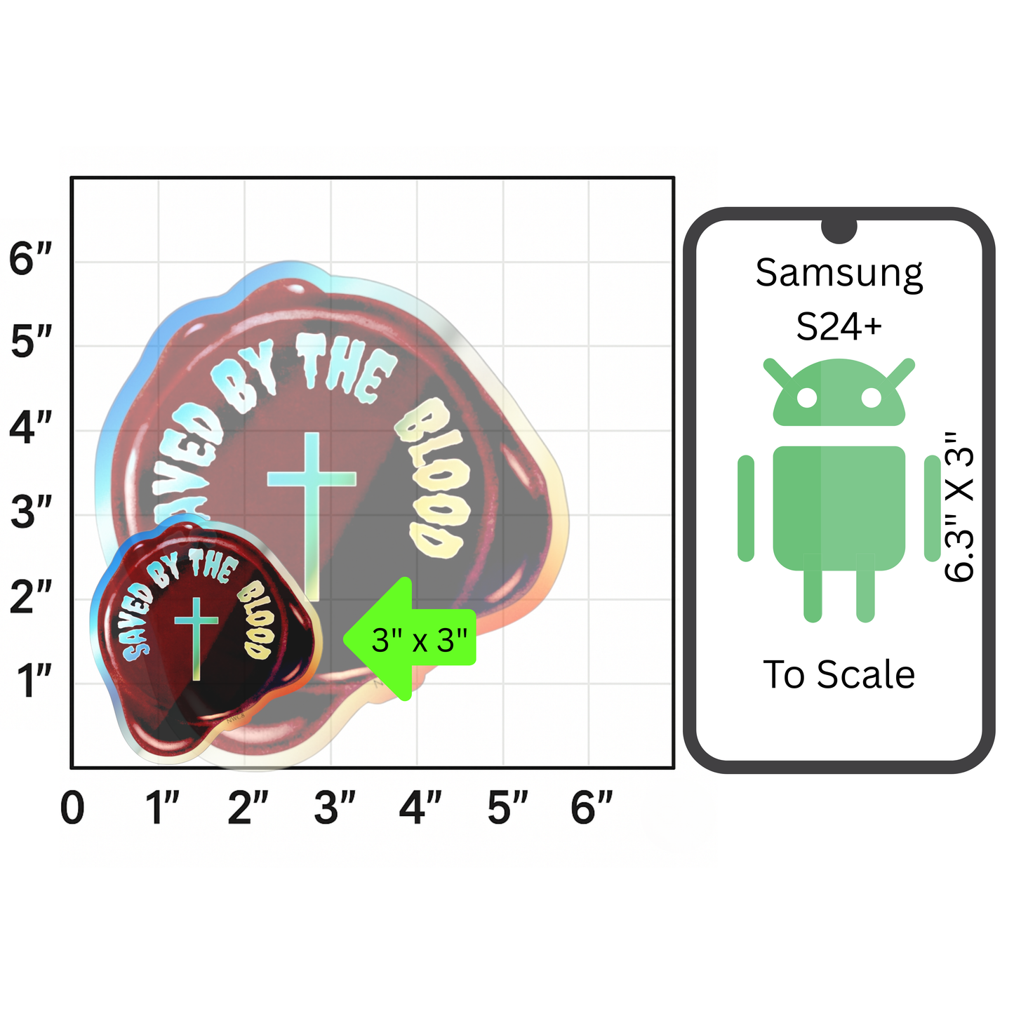 Saved by the Blood - Holographic Sticker