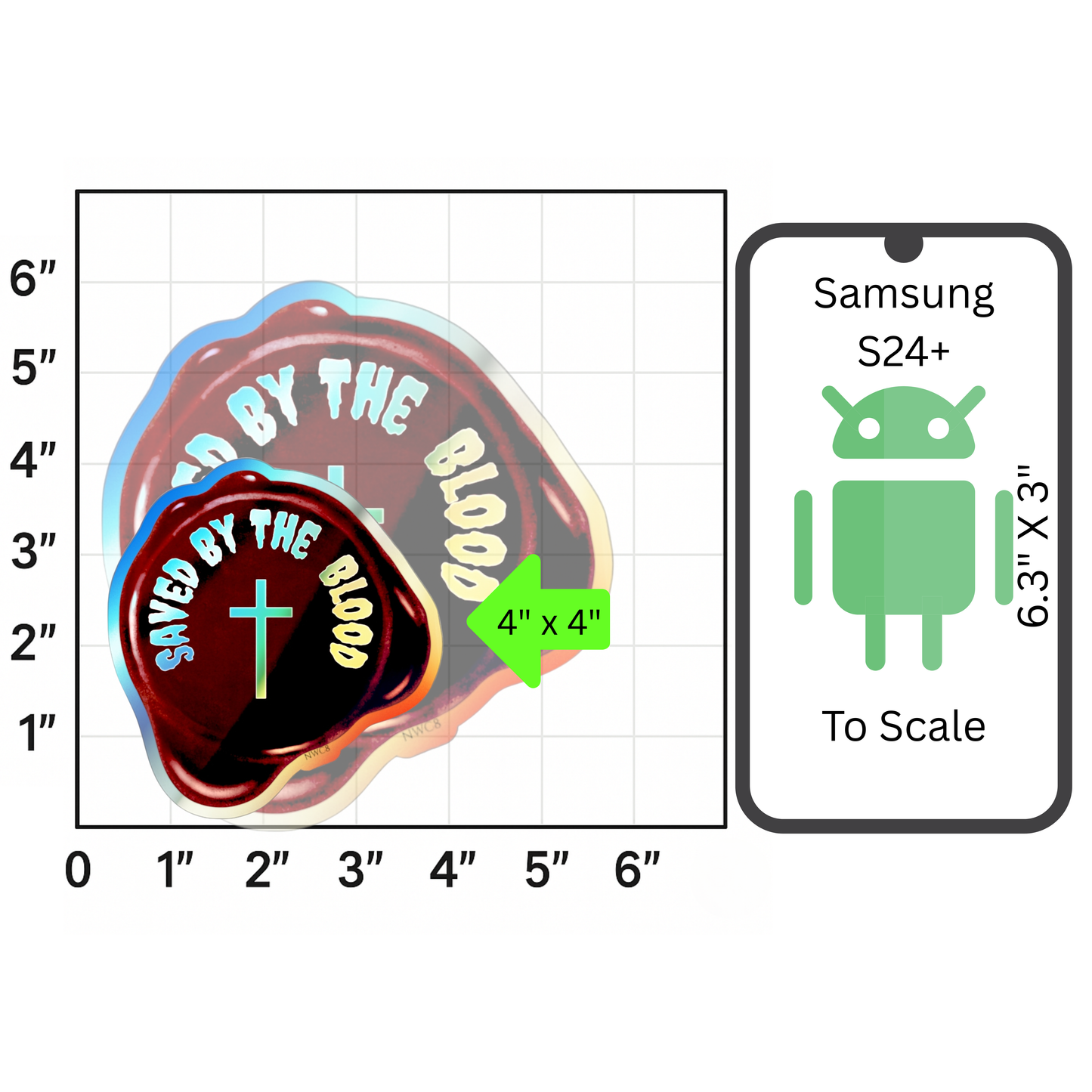 Saved by the Blood - Holographic Sticker