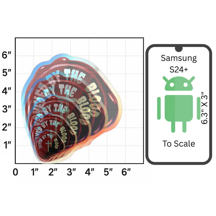 Saved by the Blood - Holographic Sticker