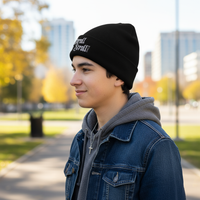 Black Beanie Side View Teen