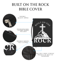 Built on the Rock leather branded Bible Cover