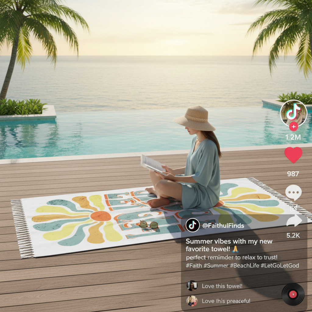 Let Go and Let God - Boho Beach Towel