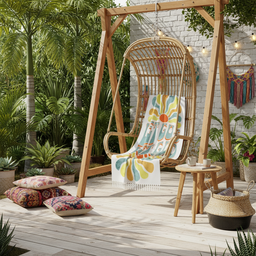 Let Go and Let God - Boho Beach Towel