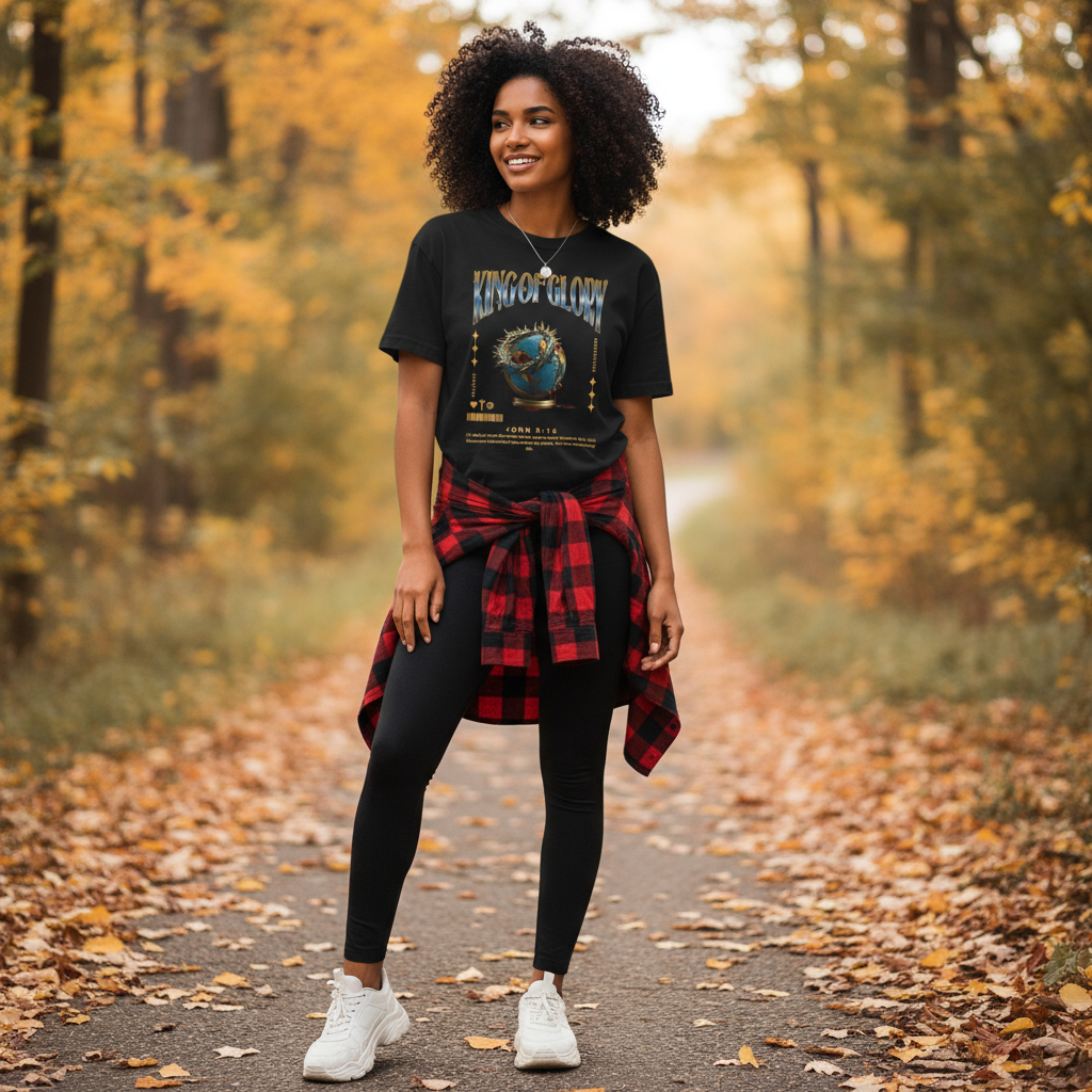 King of Glory - Mixed-race teen - flannel tied at waist