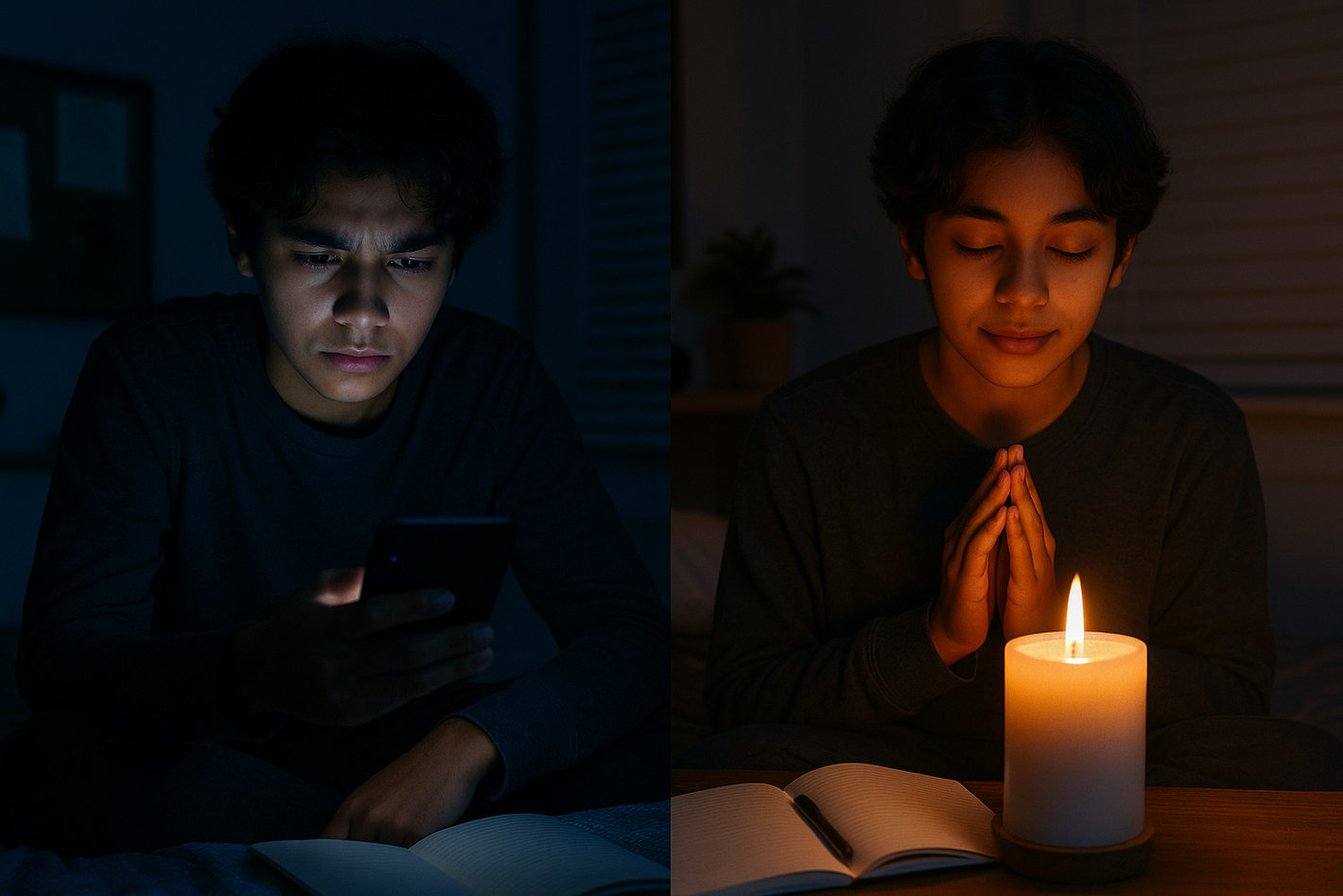 Late Night Anxiety - Diverse Teen Finding Peace