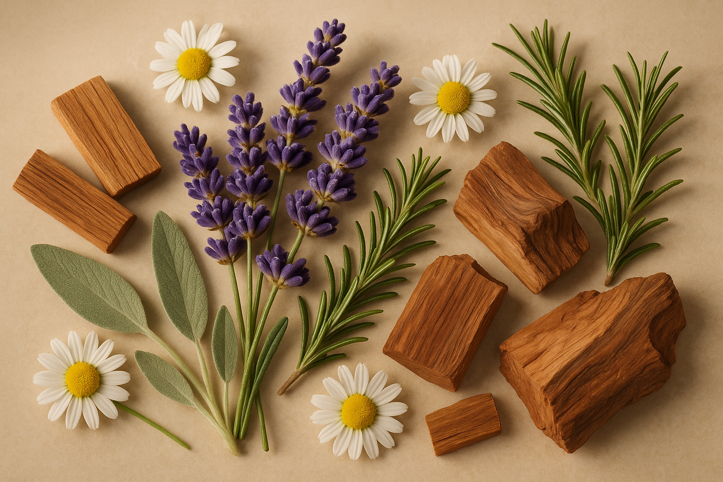 Peaceful Herbal Candle Fragrance Elements