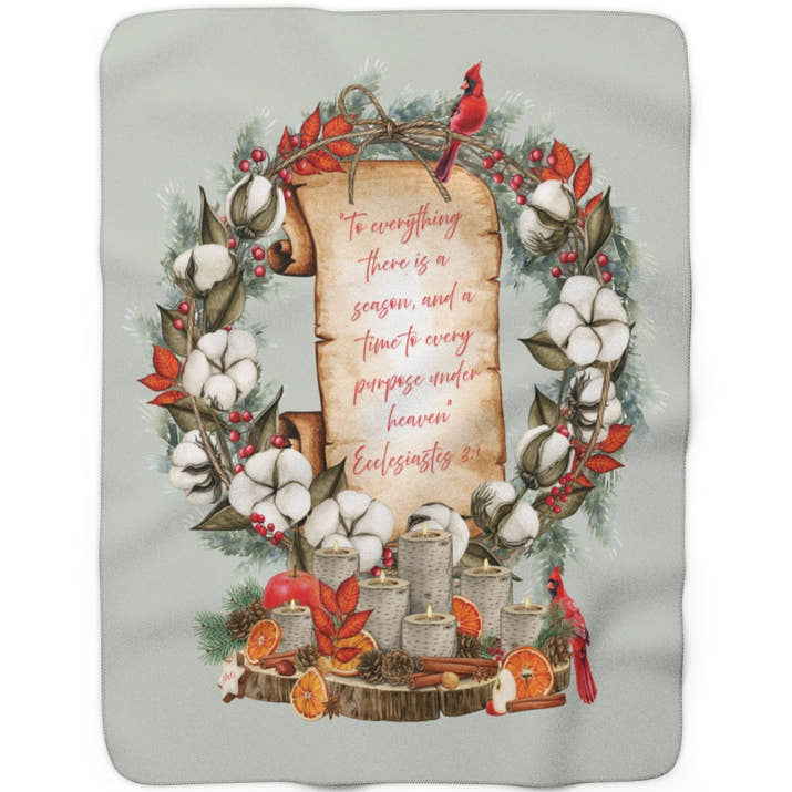 Harvest Winter Scripture Sherpa Blanket