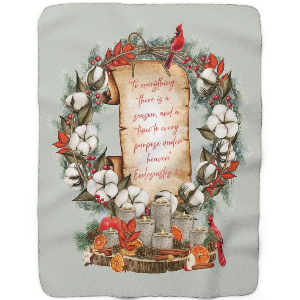 Harvest Winter Scripture Sherpa Blanket