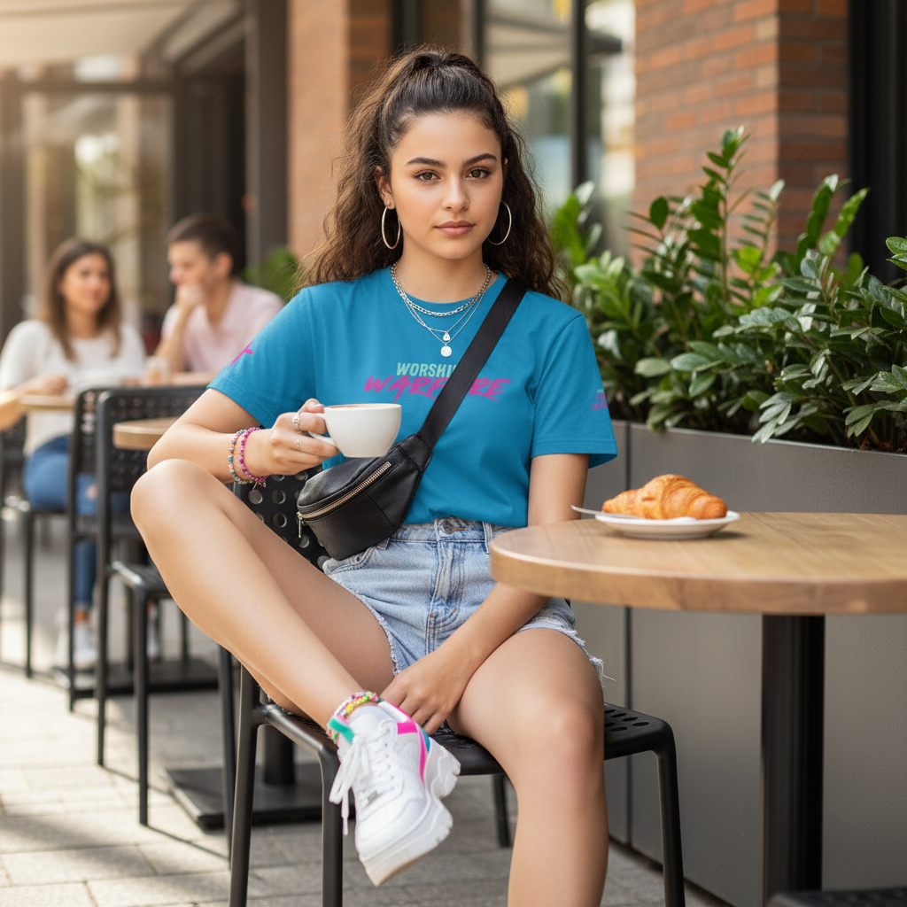 Teen Girl Turquoise Cafe