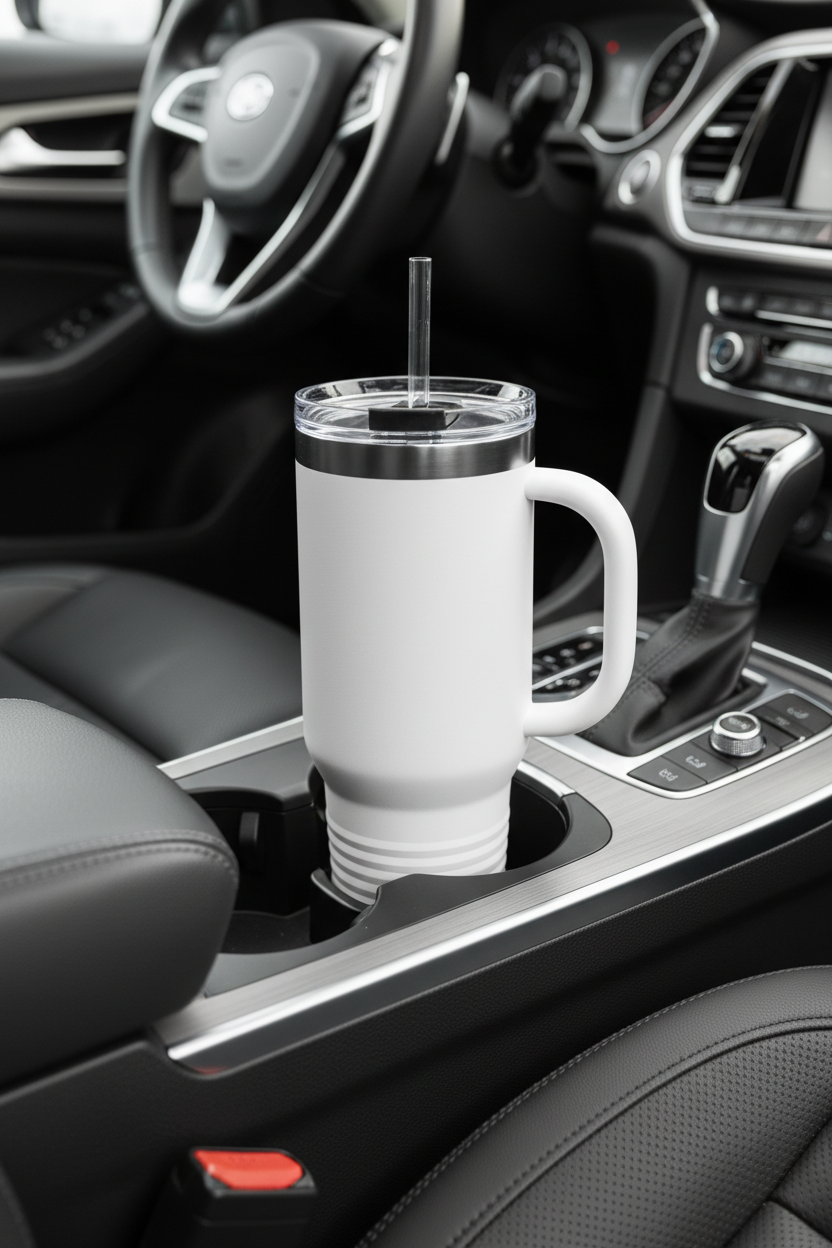 Tumbler fitting in car cup holder feature image