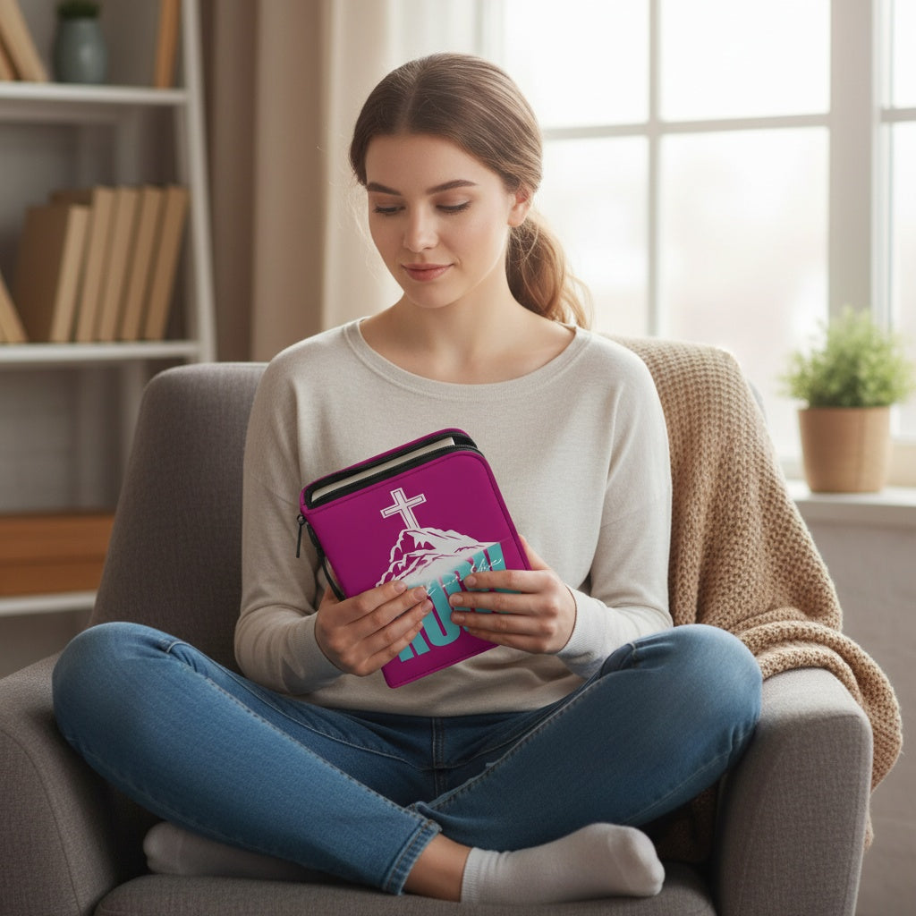 Built on the Rock women's leather branded Bible Cover