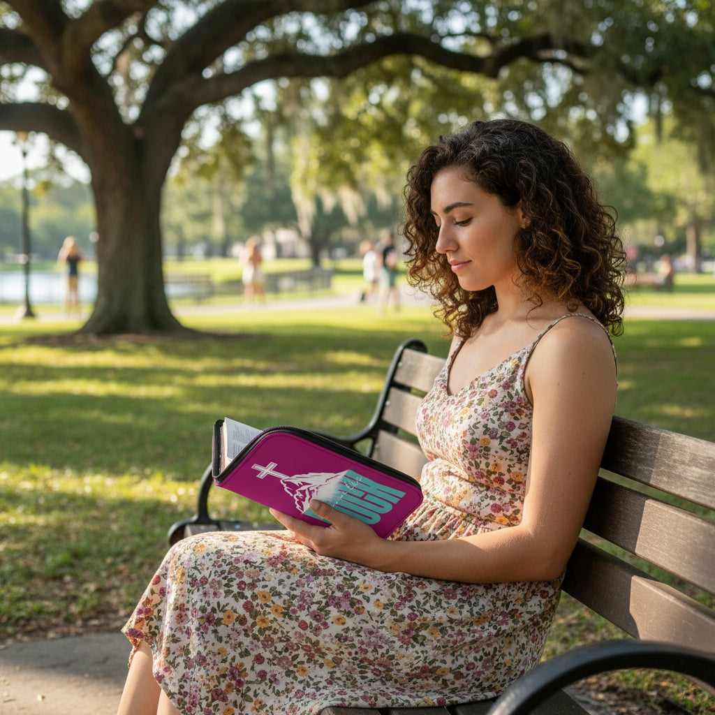 Built on the Rock women's leather branded Bible Cover